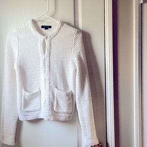 Ann Taylor Tweed Blazer -White XS